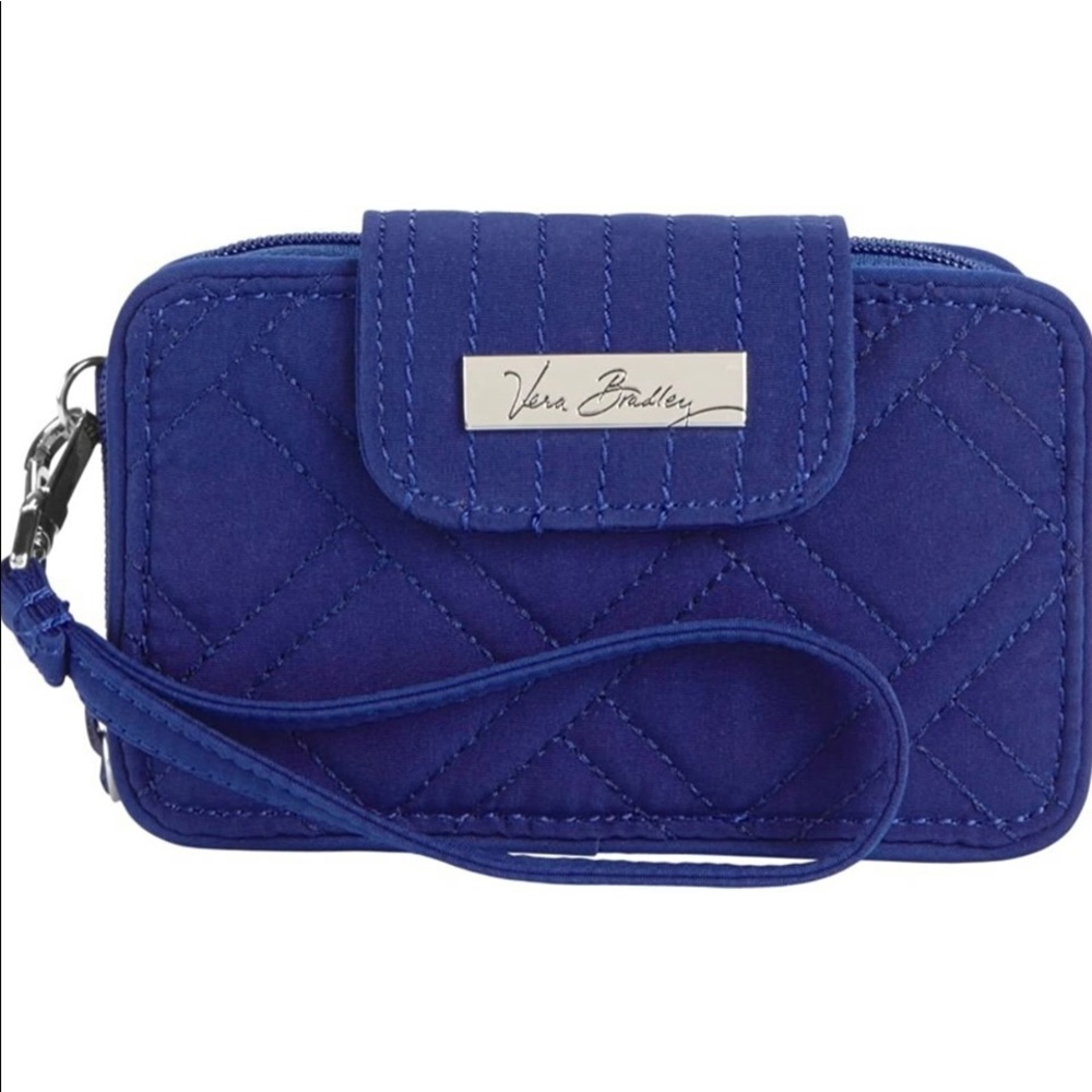 Vera Bradley Blue Microfiber Wristlet Wallet